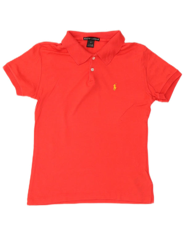 Ralph Lauren Dame Polo Shirt UK 10 Lille Rød Bomuld