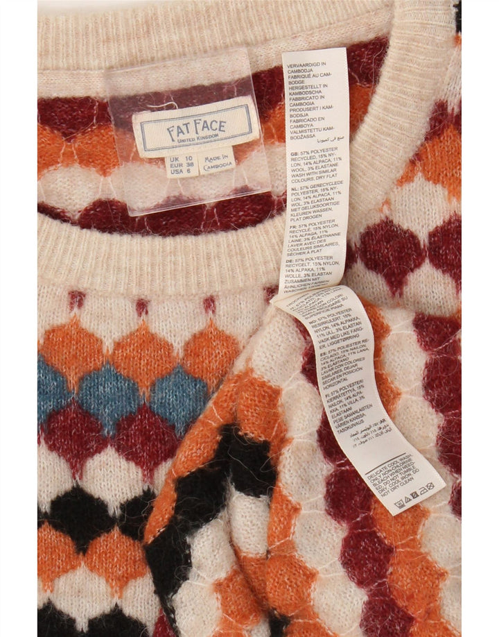 Fat Face Dame Crew Neck Jumper Sweater UK 10 Small Multicolored