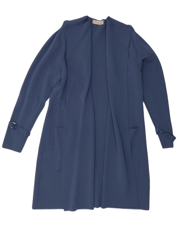 Paul Costelloe Dame Longline Open Cardigan Sweater UK 18 XL Blå Viscose