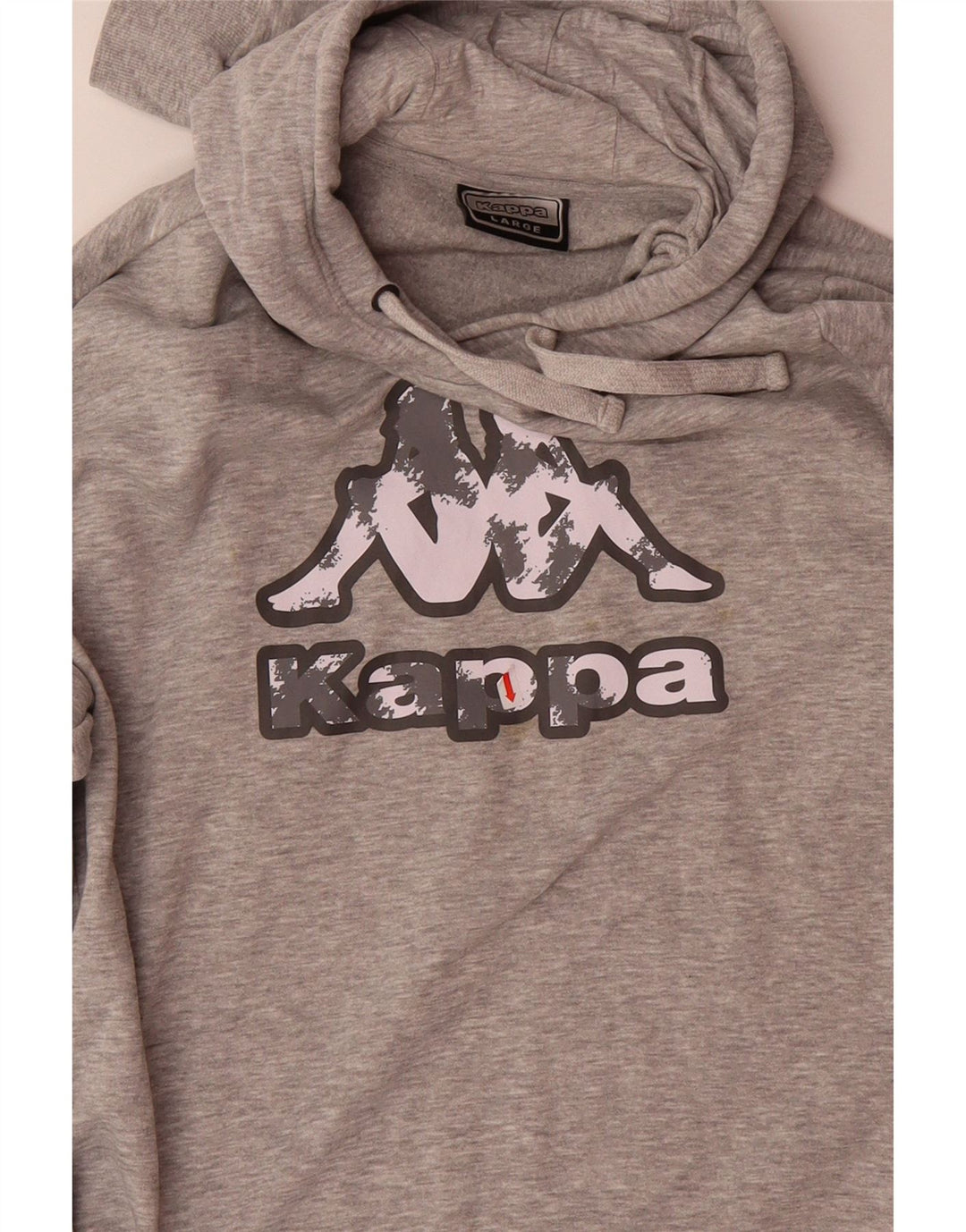 KAPPA Mens Graphic Hoodie Jumper Large Grey Cotton Vintage Kappa and Second-Hand Kappa from Messina Hembry 