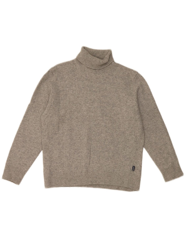 Barbour Dame Rullehals Sweater UK 18 XL Grå Flecked Wool