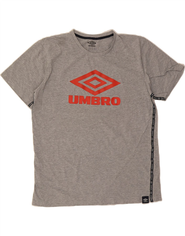 UMBRO Mens Graphic T-Shirt Top 2XL Grey Cotton Vintage Umbro and Second-Hand Umbro from Messina Hembry 