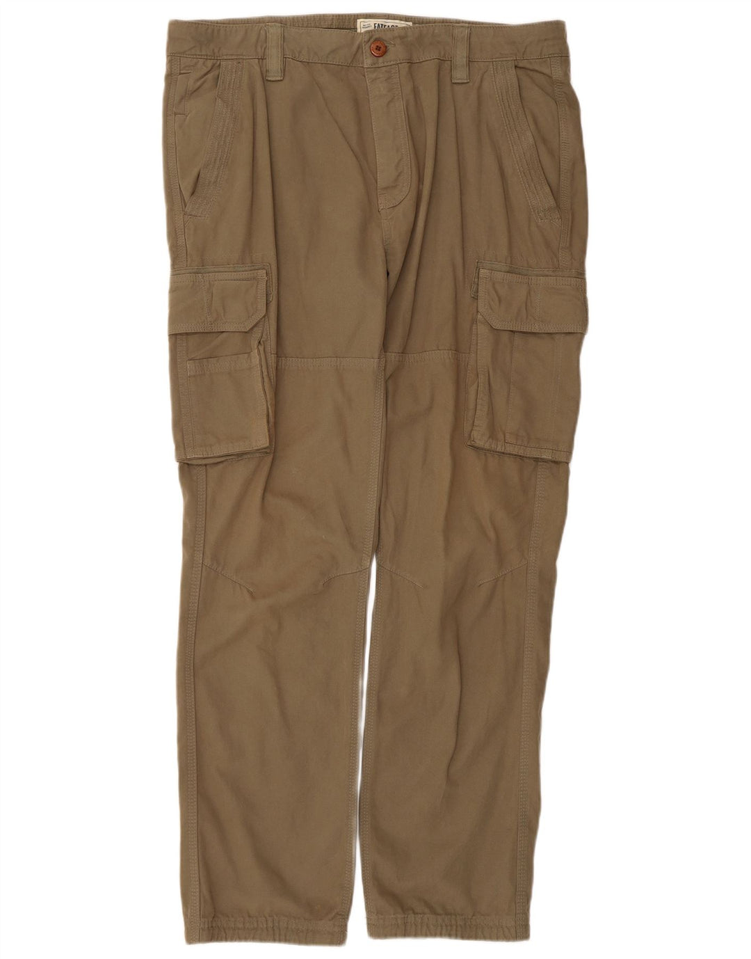 Fat Face Herre Straight Cargo Bukser W38 L30 Khaki Bomuld