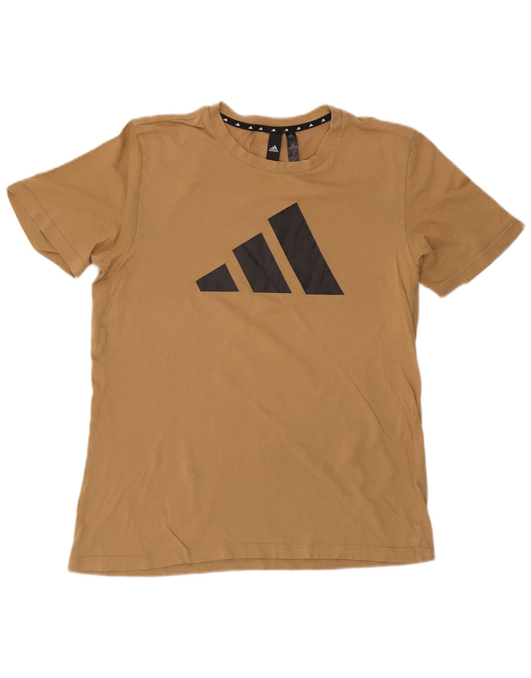 Adidas grafisk t-shirt til mænd, medium beige bomuld
