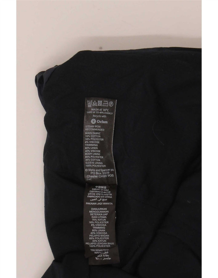 Marks & Spencer Dame 3/4-ærmet blazerjakke UK 16 Large Navy Blue
