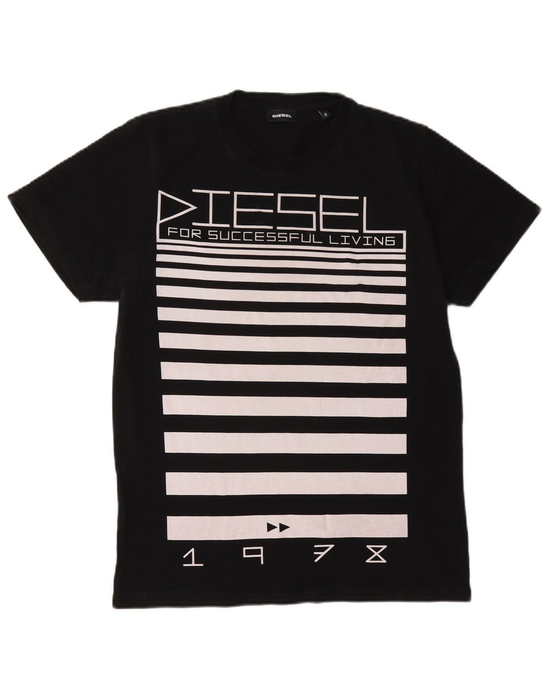 Diesel Herre Grafisk T-Shirt Top Lille Sort