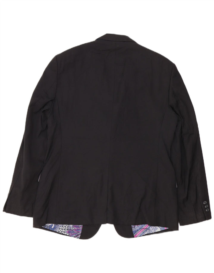 TED BAKER Herre 2-knaps blazerjakke UK 42 XL Sort Uld