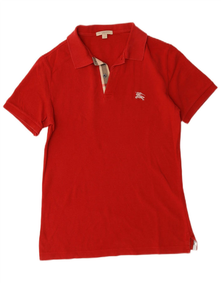 Burberry herre poloshirt XS rød bomuld