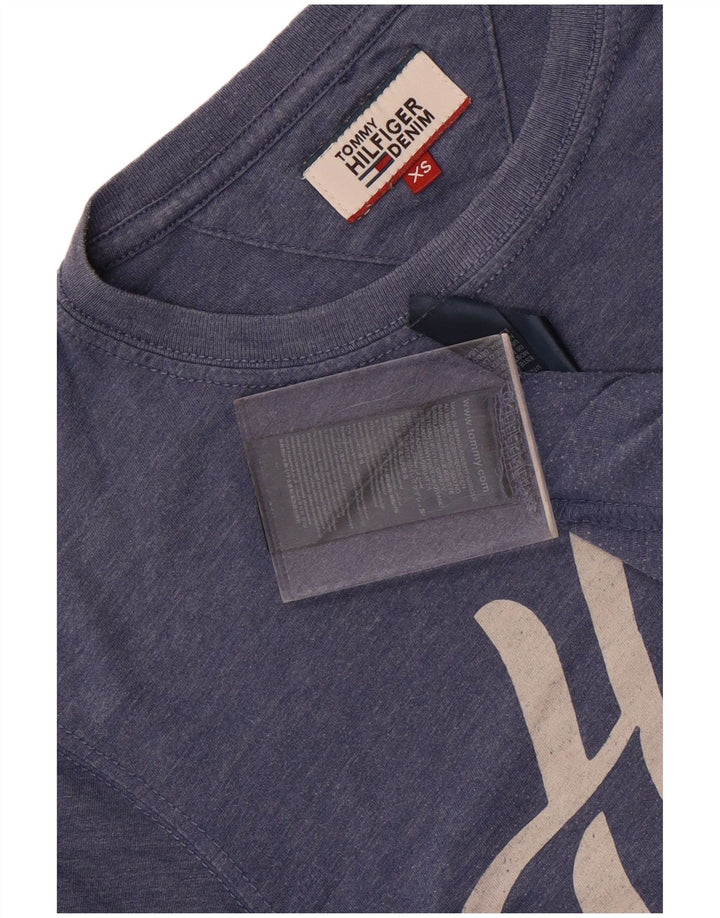 Tommy Hilfiger Herre grafisk T-shirt Top XS Marineblå polyester