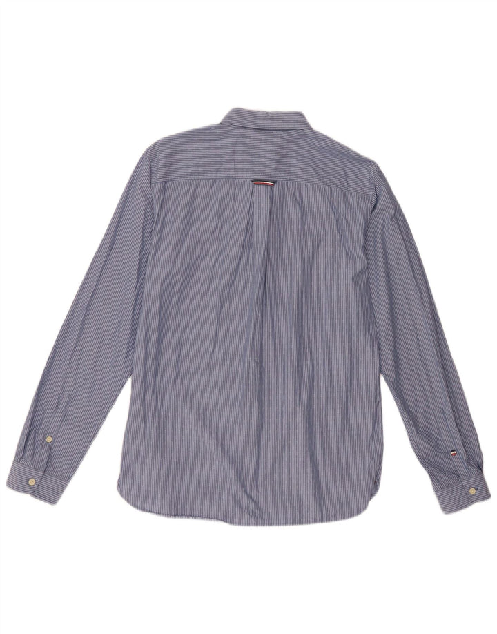Tommy Hilfiger Herre Regular Fit skjorte Medium blå stribet bomuld