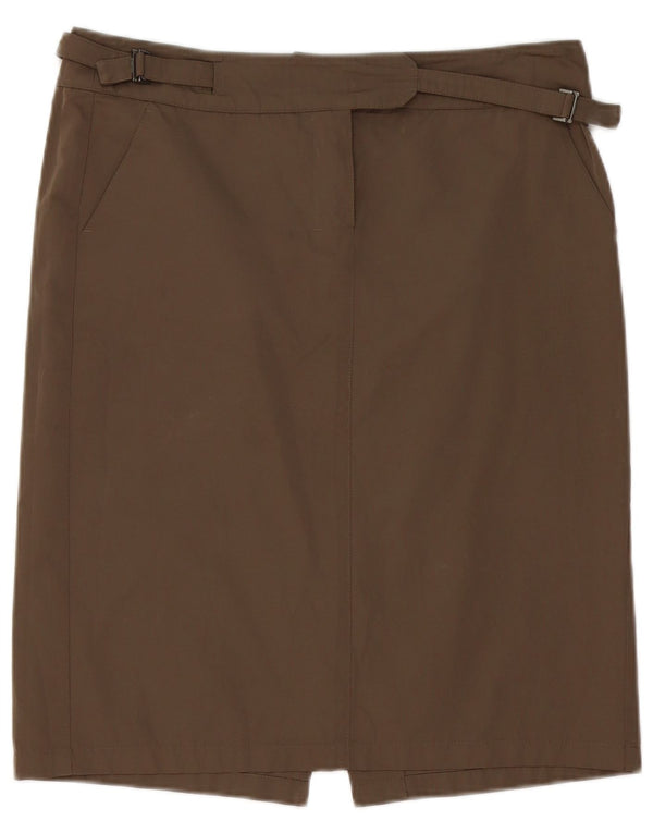 Max Mara lige nederdel til kvinder UK 12 Medium W34 Brun polyester