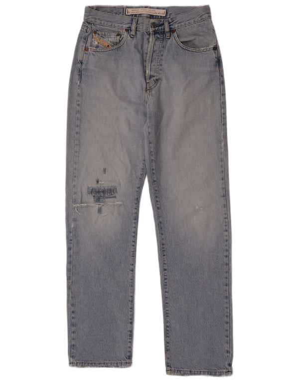 Diesel Mens Distressed Straight Jeans W32 L32 Blue Cotton