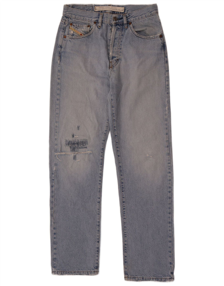Diesel Herre Distressed Straight Jeans W32 L32 Blå Bomuld