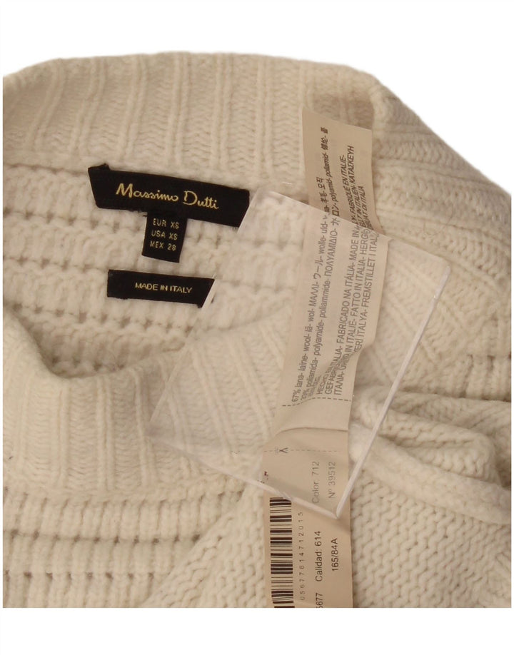 MASSIMO DUTTI Dame Turtle Neck Sweater UK 6 XS Off White