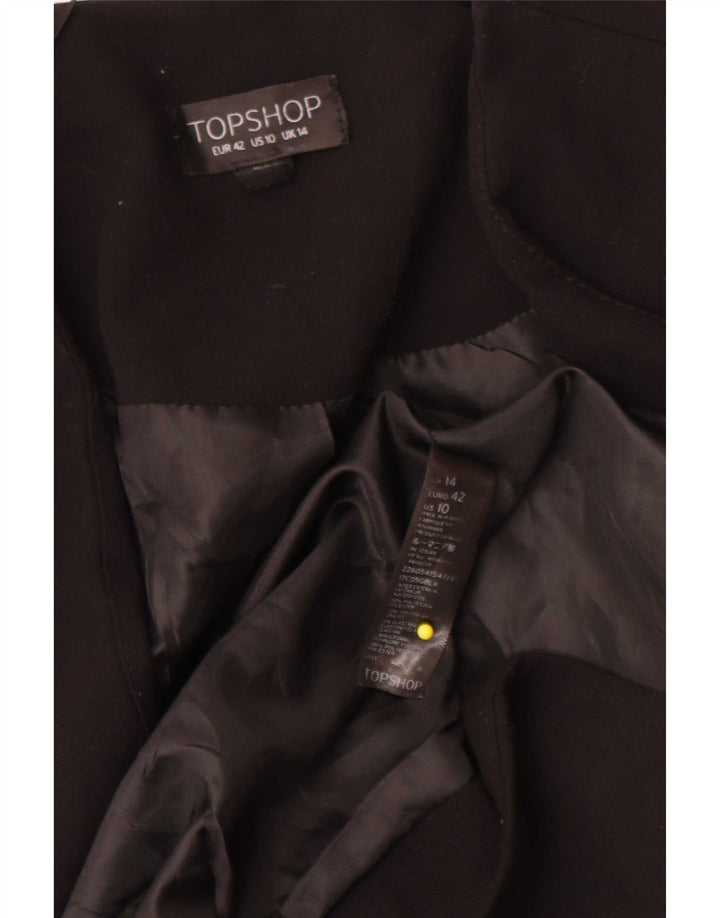 Topshop Dame Blazer Jacket UK 14 Stor Sort Polyester