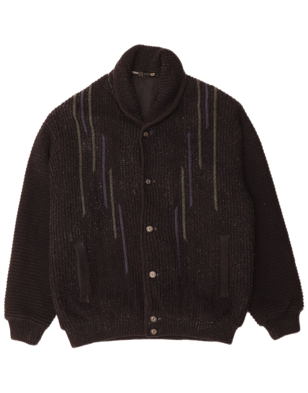 Canda Herre Cardigan Sweater Stor Sort Stribet