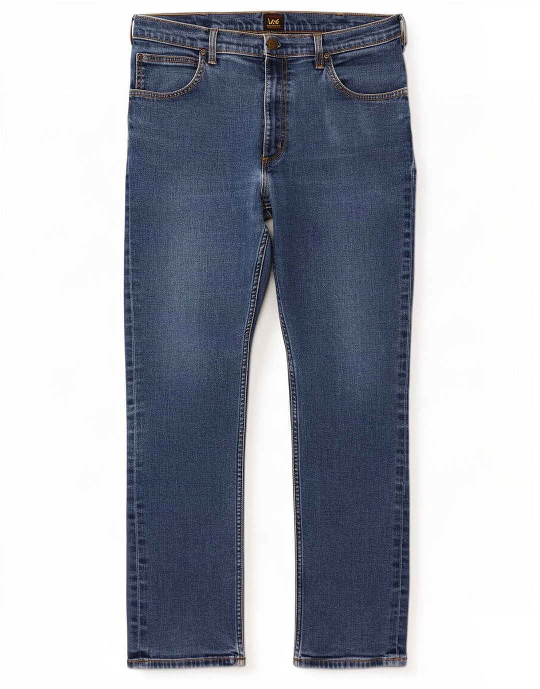 Lee Herre Brooklyn Straight Jeans W36 L32 Blå Bomuld
