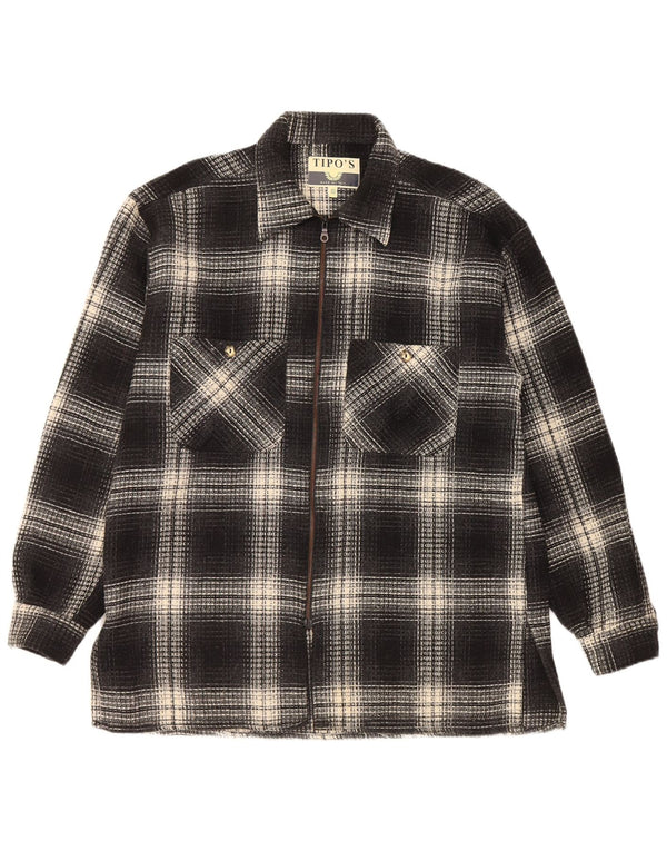 Tipo' S Herre Overshirt Flanellskjorte XL Sort Ternet Uld
