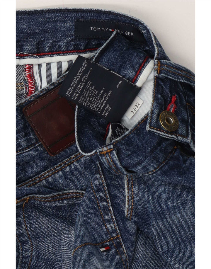 Tommy Hilfiger Herre Distressed Straight Jeans W32 L32 Blå Bomuld