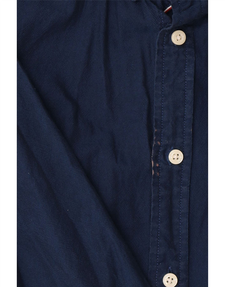 TOMMY HILFIGER Mens Shirt Large Navy Blue Cotton Vintage Tommy Hilfiger and Second-Hand Tommy Hilfiger from Messina Hembry 