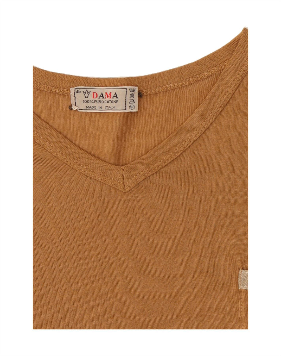 VINTAGE Womens T-Shirt Top IT 46 Large Brown Cotton Vintage Vintage and Second-Hand Vintage from Messina Hembry 