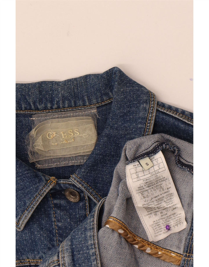 Guess Womens Crop denimjakke UK 6 XS Blue Cotton