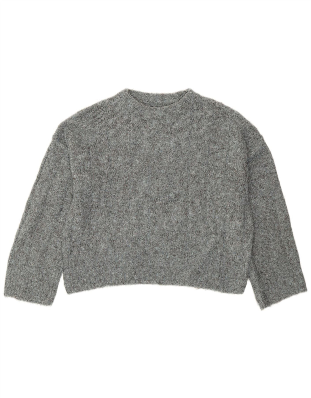 Topshop dame sweater med rund hals i overstørrelse UK 6 XS grå polyester