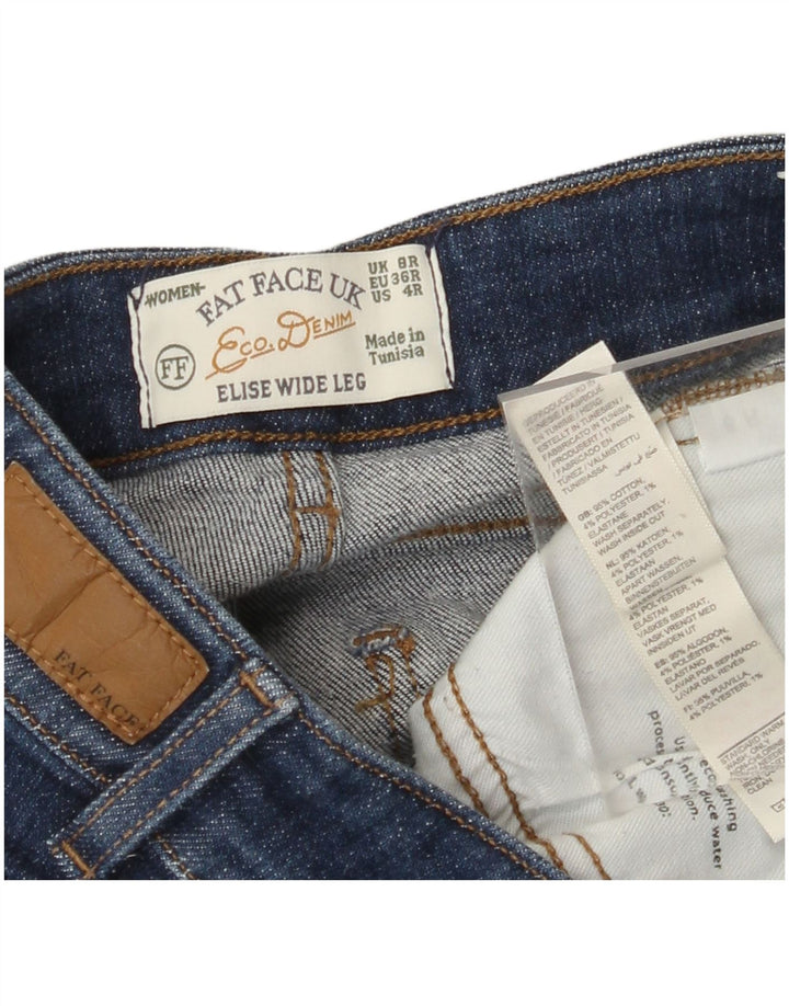 FAT FACE Dame Elise Jeans med brede ben UK 8 Small W28 L28 Navy Blue