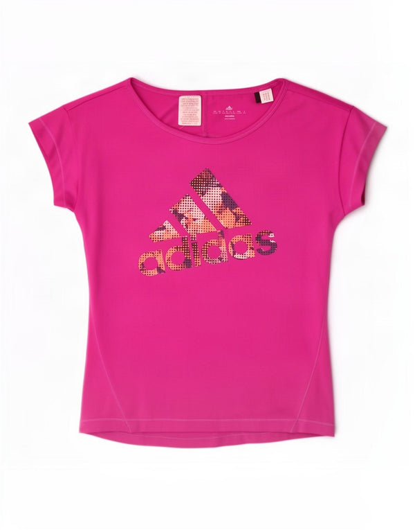 Adidas Girls Climalite Grafisk T-Shirt Top 11-12 år Pink Polyester