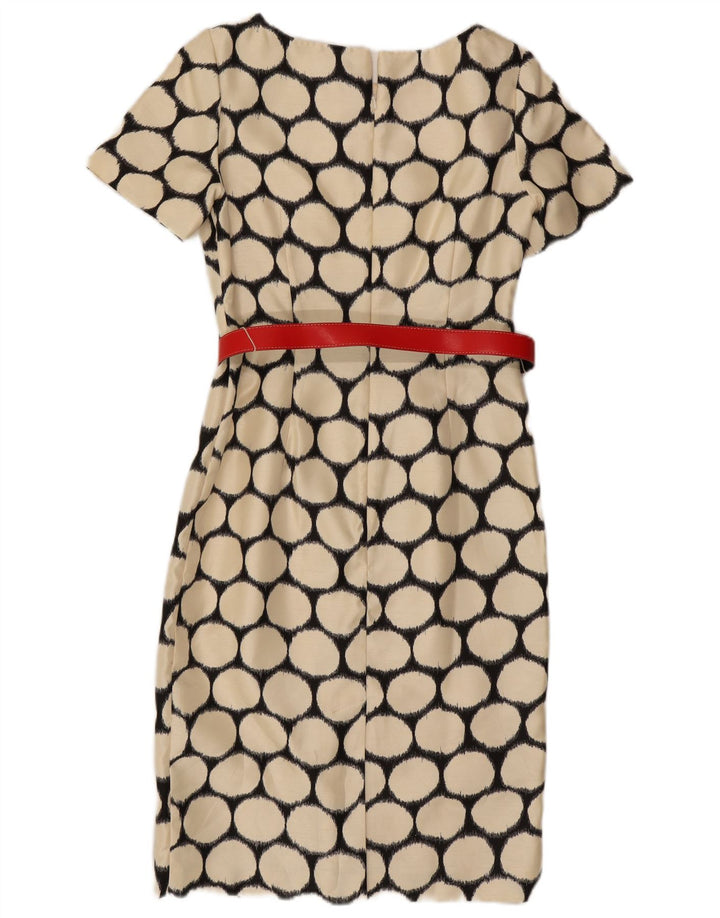 JACQUES VERT Dameskedekjole UK 8 Small Beige Polka Dot Polyester