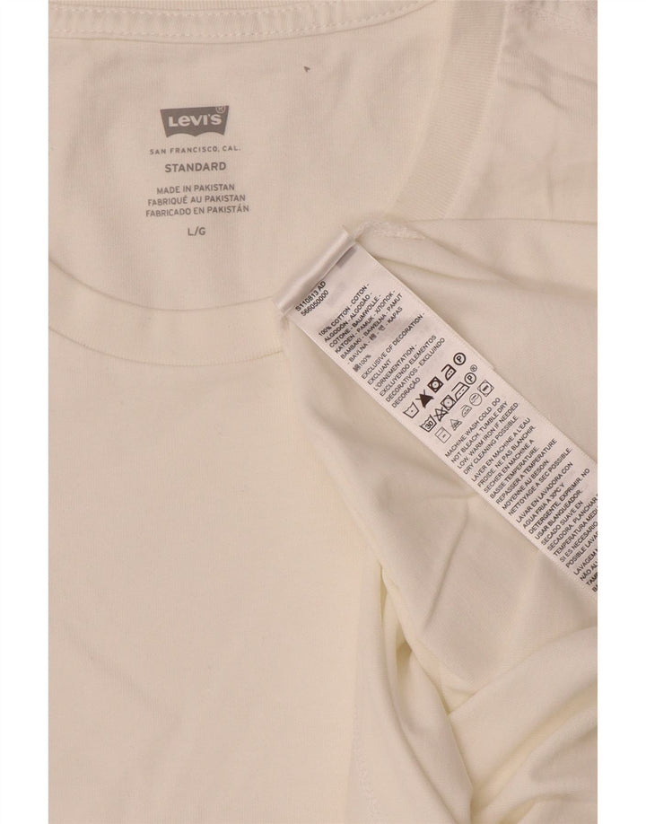 Levi's Herre Standard T-Shirt Top Stor Hvid Bomuld