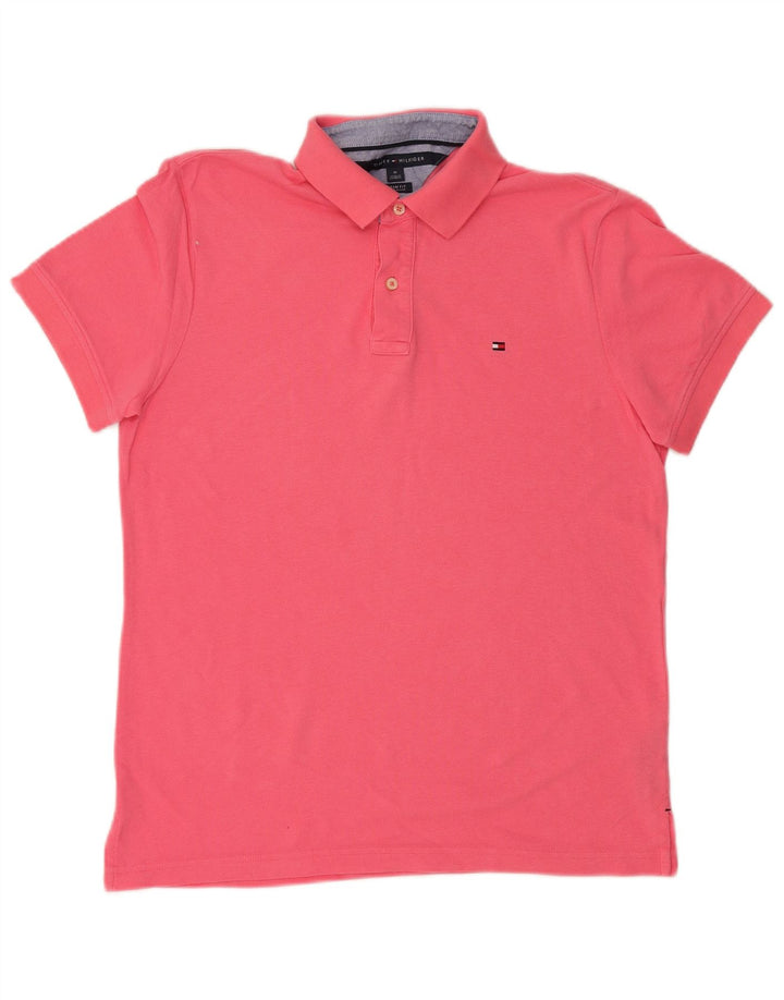 TOMMY HILFIGER Herre Custom Fit Polo Shirt Medium Pink Bomuld