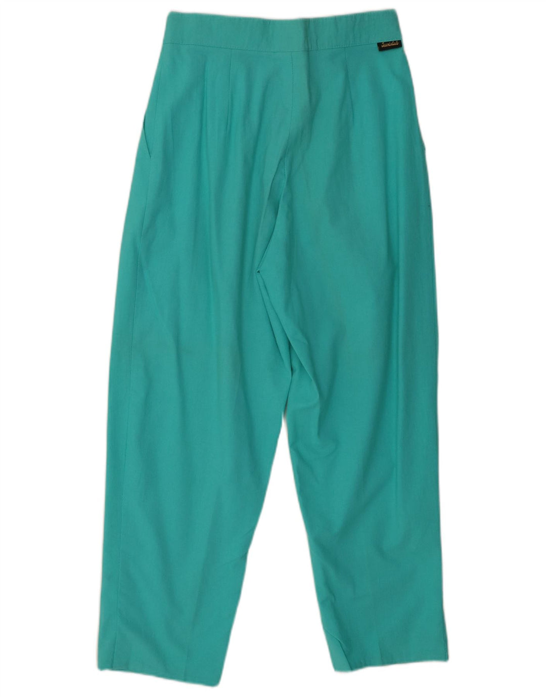 VINTAGE chinobukser med høj talje til kvinder W28 L27 turkis bomuld