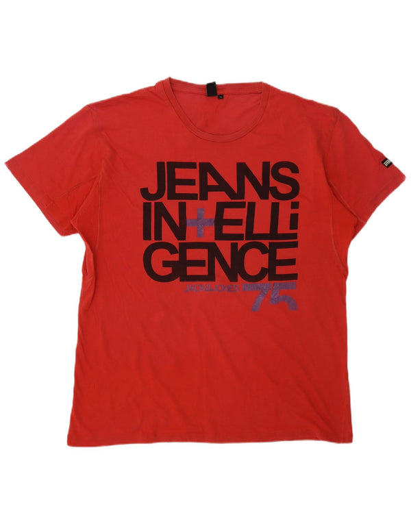 Jack & Jones Herre grafisk T-shirt Top XL Rød