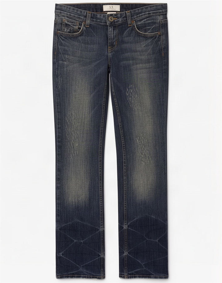 Armani Exchange Womens Distressed Bootcut Jeans US 4 Small W30 L32 Blue