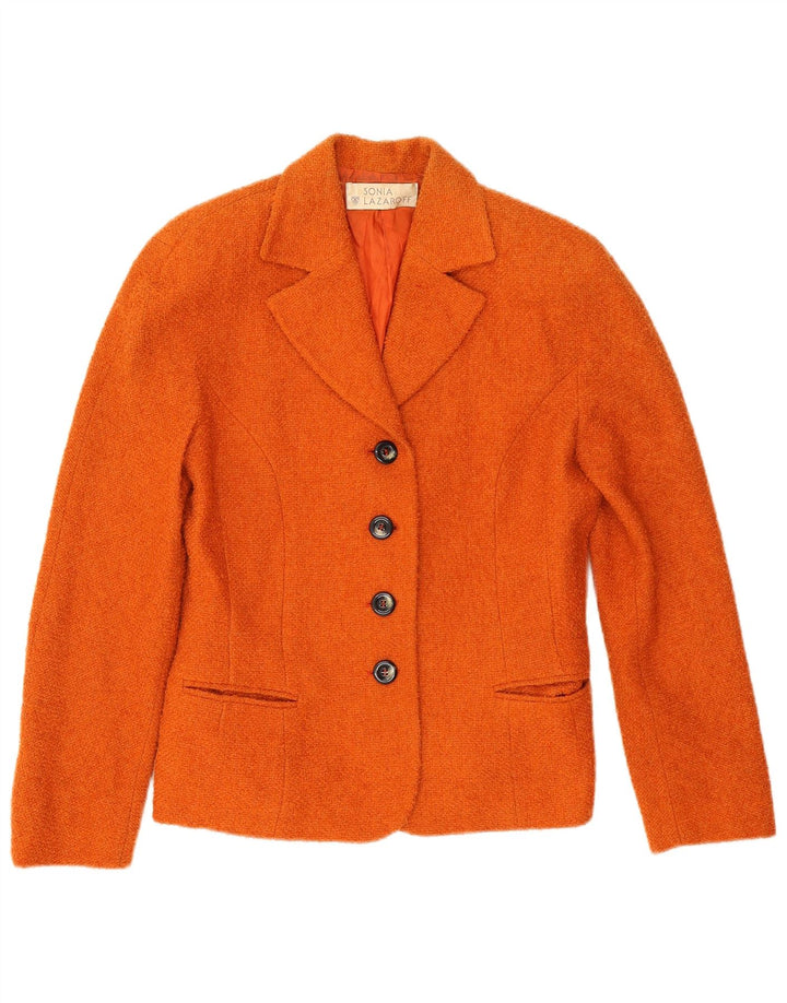 Vintage dame 4-knaps blazerjakke IT 42 Medium Orange Uld