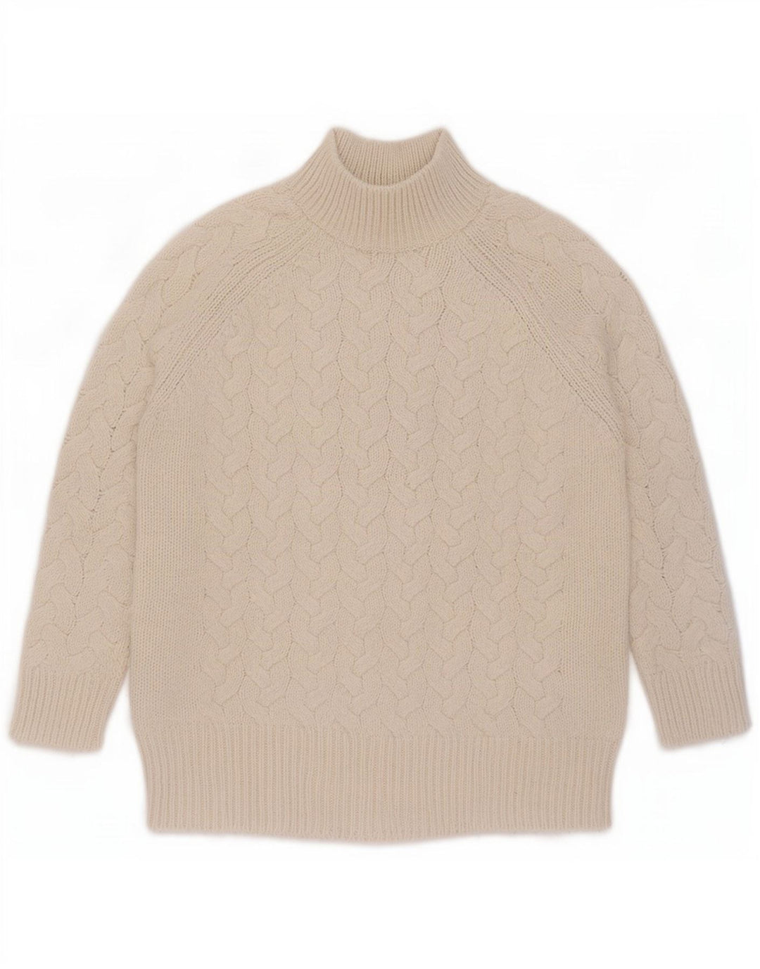 Marks & Spencer Dame Turtle Neck Jumper Sweater UK 16 Stor Beige Akryl