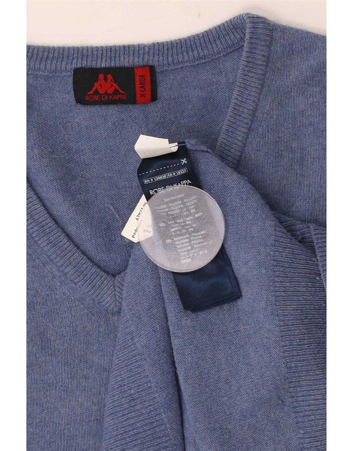 Kappa Herre V-hals sweater XL Blå Uld
