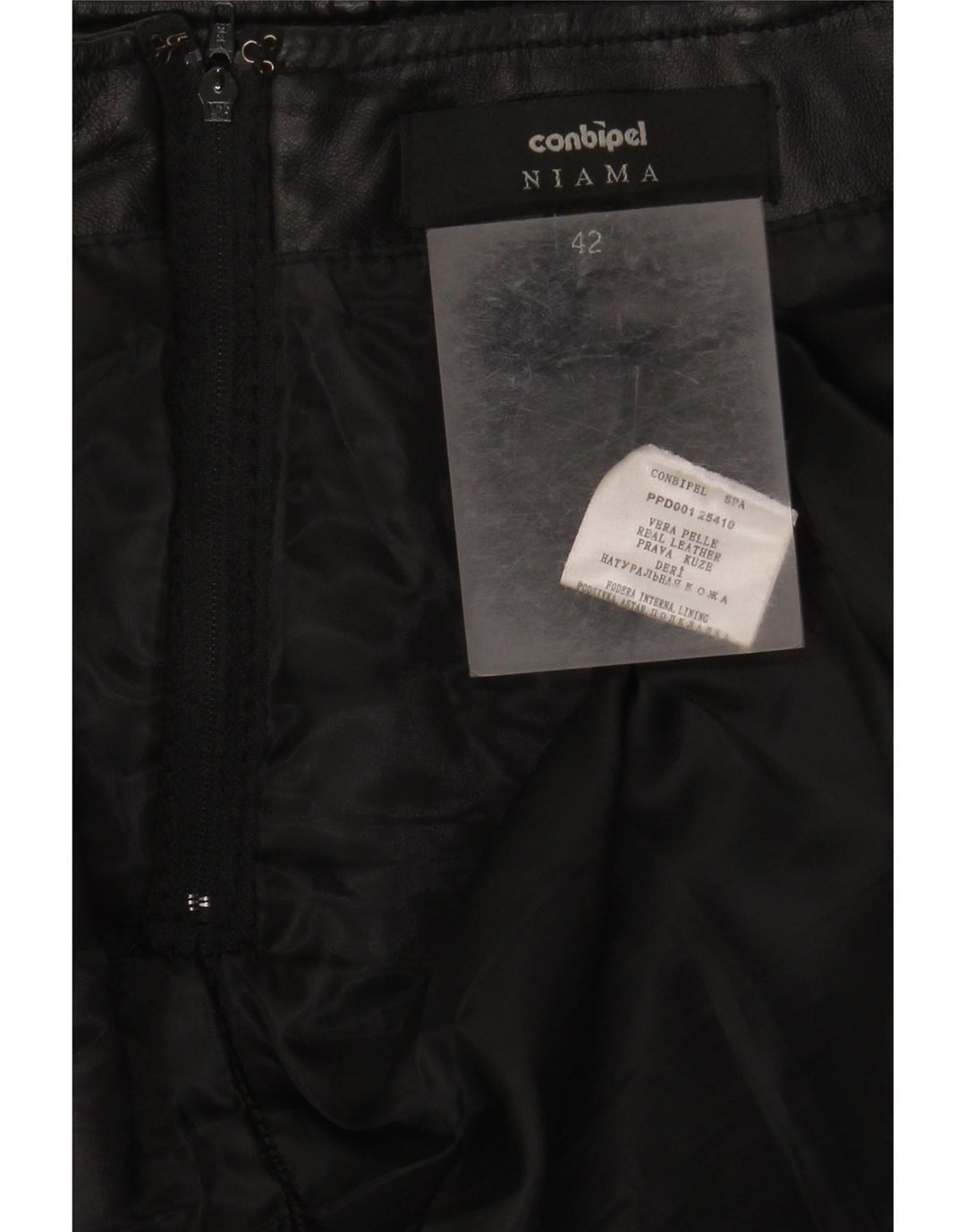 CONBIPEL Dame Niama Læder Nederdel IT 42 Medium W32 Sort Læder
