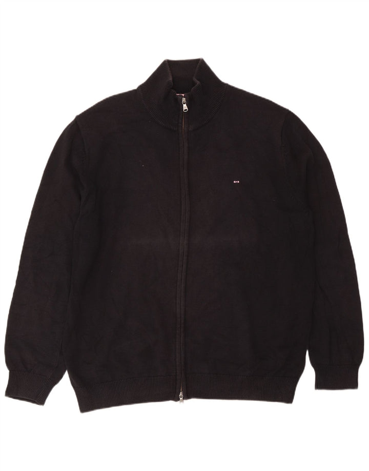 Eden Park Herre grafisk cardigan sweater XL sort bomuld