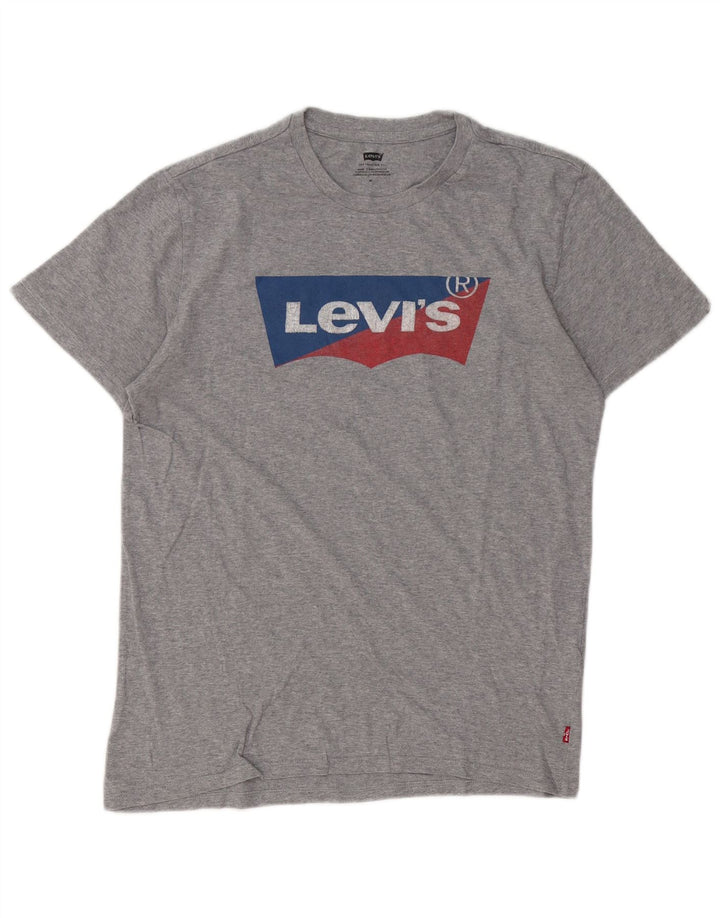 Levi's Herre grafisk T-shirt top mellemgrå bomuld