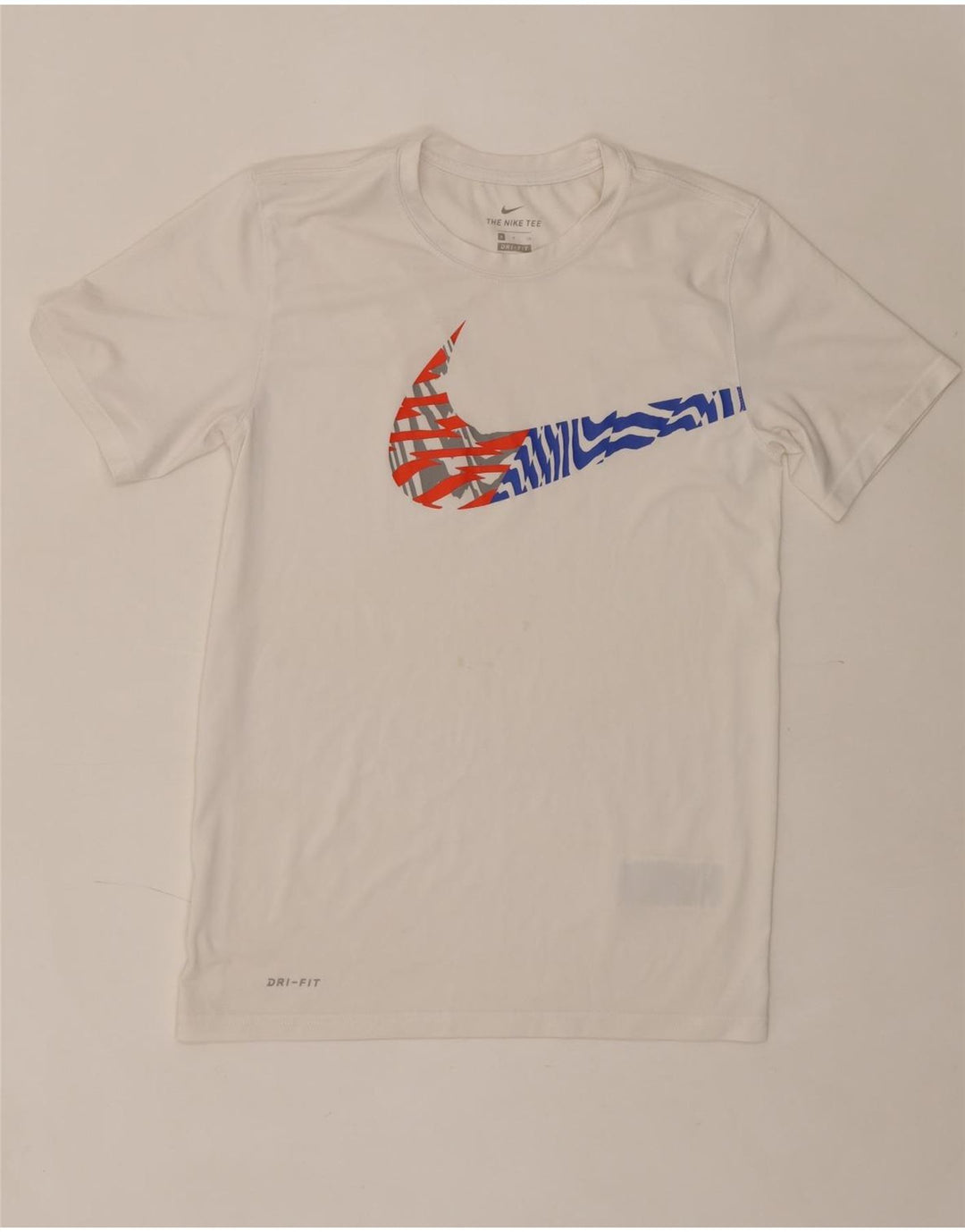 NIKE Womens Dri Fit Graphic T-Shirt Top UK 10 Small White Polyester Vintage Nike and Second-Hand Nike from Messina Hembry 