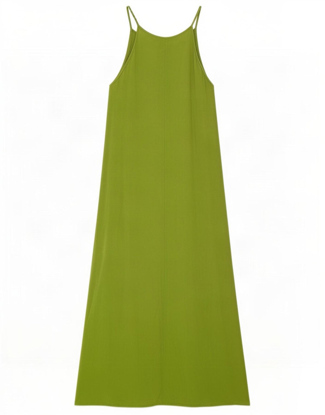 Zara Dame ærmeløs Maxikjole UK 12 Medium Green Viscose