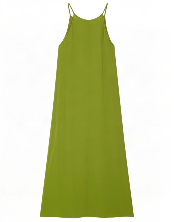 Zara Womens Sleeveless Maxi Dress UK 12 Medium Green Viscose