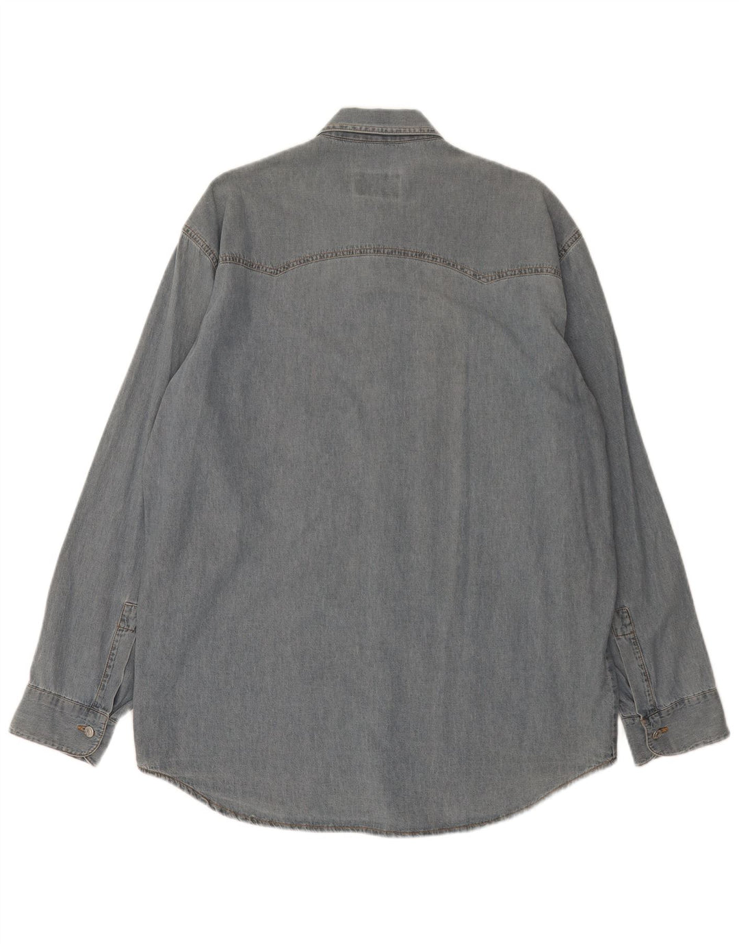 Vintage denimskjorte til mænd, stor blå