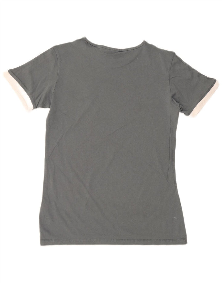 ADIDAS Womens T-Shirt Top UK 8 Small Grey Cotton