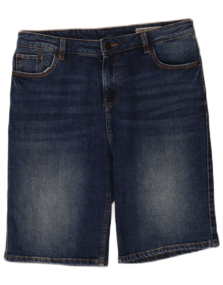 Marks & Spencer Dame denim Shorts UK 12 Medium W30 Blue Cotton