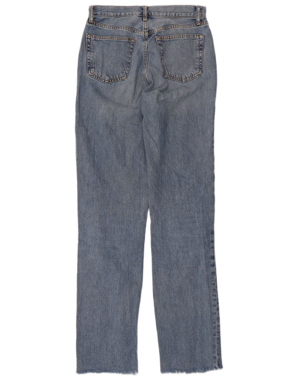 Topshop Dame Far Distressed Straight Jeans W26 L32 Blå Bomuld
