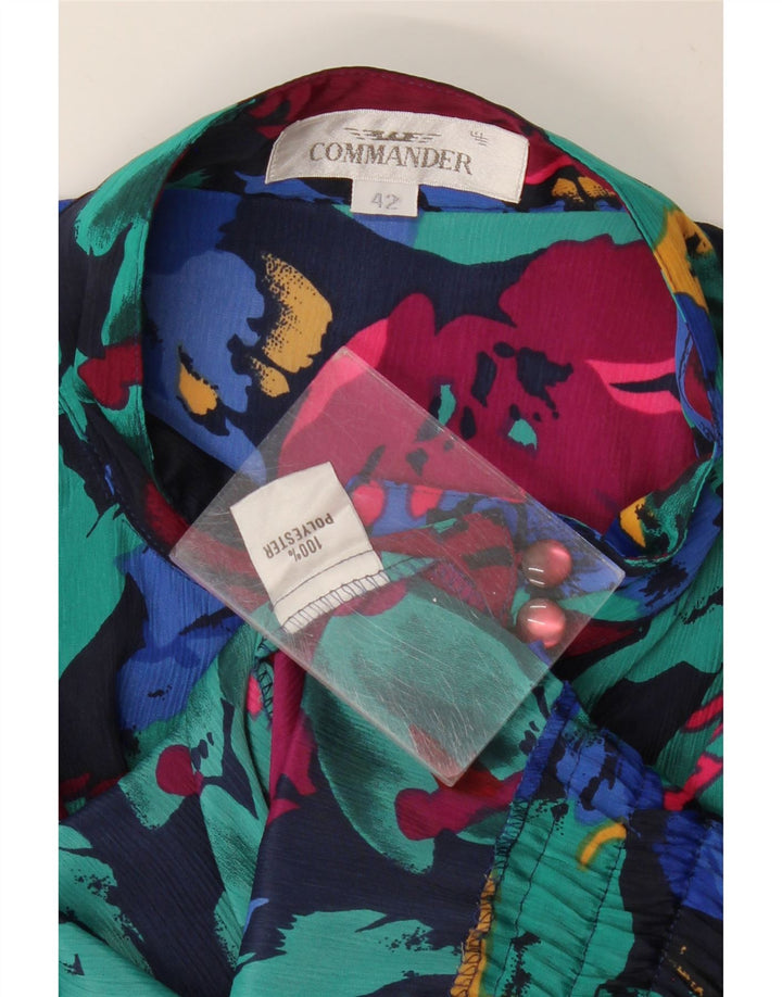 COMMANDER Dame Crop Shirt Bluse EU 42 Large Multicolored Floral