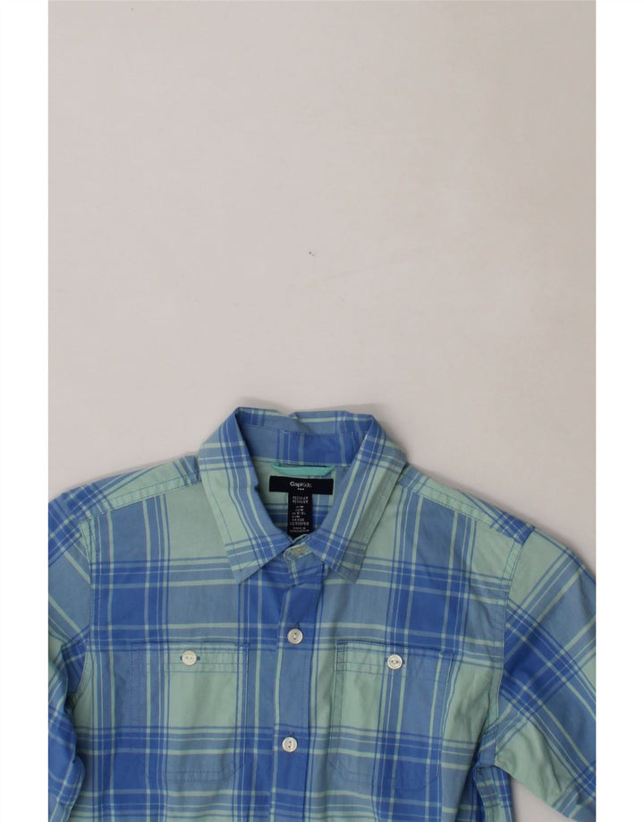 GAP Boys Shirt 8-9 Years Blue Plaid Cotton Vintage Gap and Second-Hand Gap from Messina Hembry 